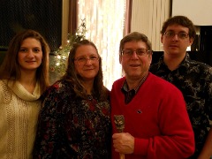 The Cash family includes daughter Megan, wife Debbie, Blair and son Milton.